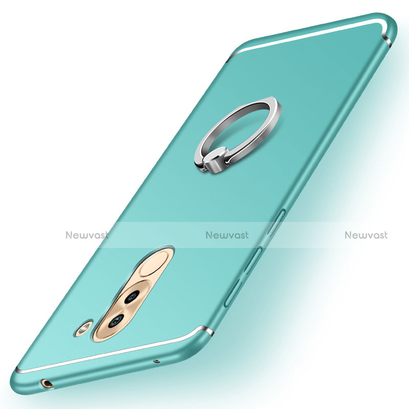 Ultra-thin Silicone Gel Soft Case Cover with Finger Ring Stand for Huawei Honor 6X Green