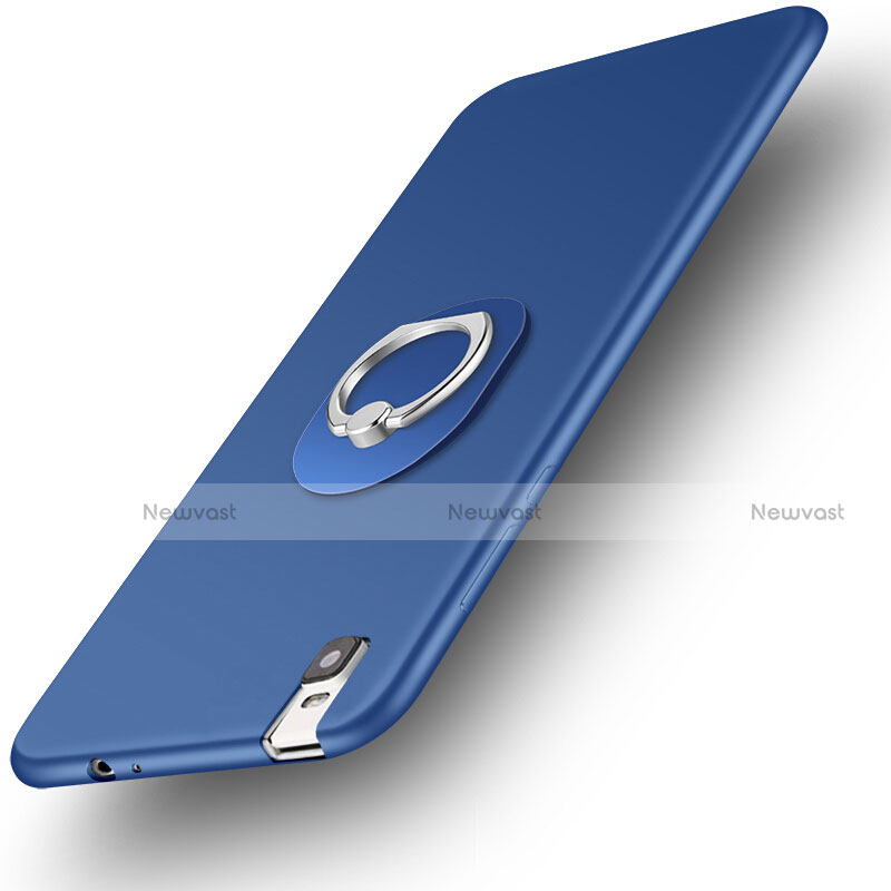 Ultra-thin Silicone Gel Soft Case Cover with Finger Ring Stand for Huawei Honor 7i shot X Blue