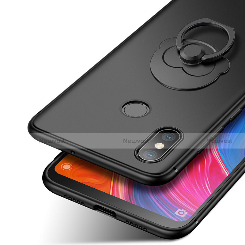 Ultra-thin Silicone Gel Soft Case Cover with Finger Ring Stand for Xiaomi Mi 8