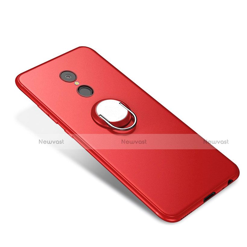 Ultra-thin Silicone Gel Soft Case Cover with Finger Ring Stand for Xiaomi Redmi 5 Red