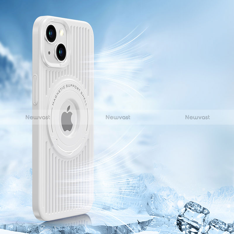 Ultra-thin Silicone Gel Soft Case Cover with Mag-Safe Magnetic AC1 for Apple iPhone 14 Plus White