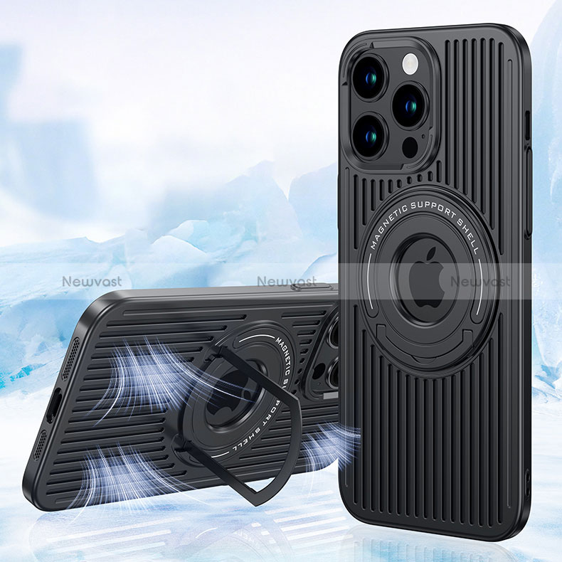 Ultra-thin Silicone Gel Soft Case Cover with Mag-Safe Magnetic AC1 for Apple iPhone 14 Pro Black