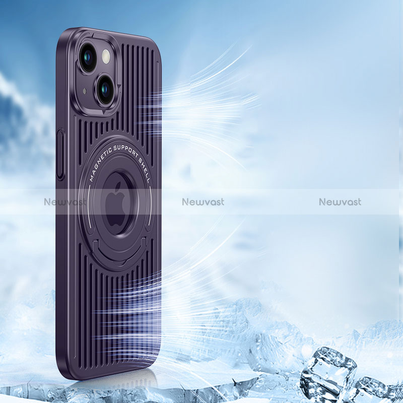 Ultra-thin Silicone Gel Soft Case Cover with Mag-Safe Magnetic AC1 for Apple iPhone 14 Purple