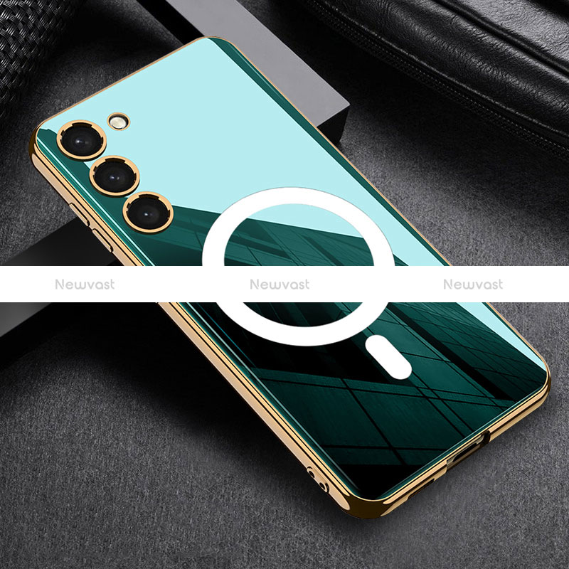 Ultra-thin Silicone Gel Soft Case Cover with Mag-Safe Magnetic AC1 for Samsung Galaxy S23 Plus 5G Green