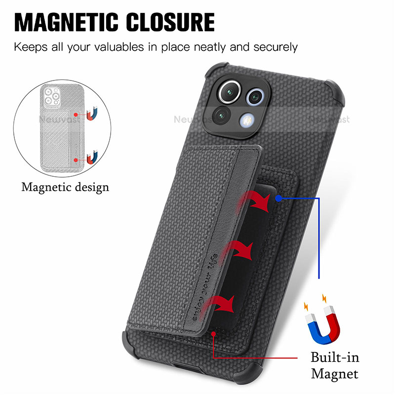 Ultra-thin Silicone Gel Soft Case Cover with Magnetic A04 for Xiaomi Mi 11 Lite 5G