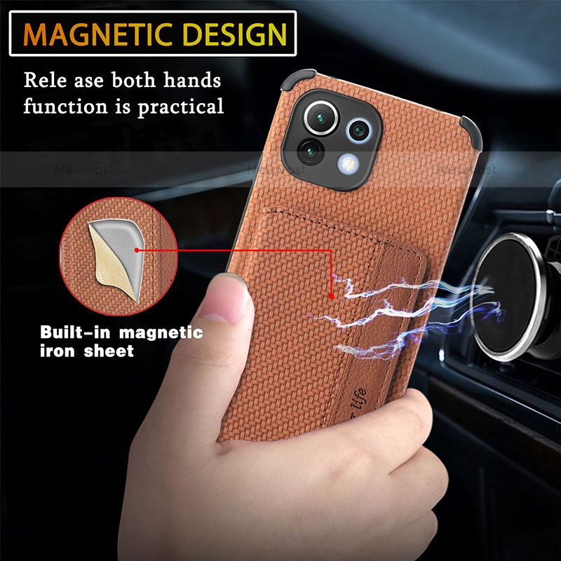 Ultra-thin Silicone Gel Soft Case Cover with Magnetic A04 for Xiaomi Mi 11 Lite 5G NE