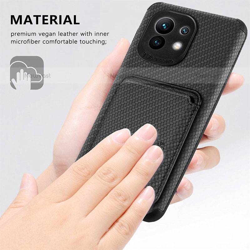 Ultra-thin Silicone Gel Soft Case Cover with Magnetic A05 for Xiaomi Mi 11 Lite 4G