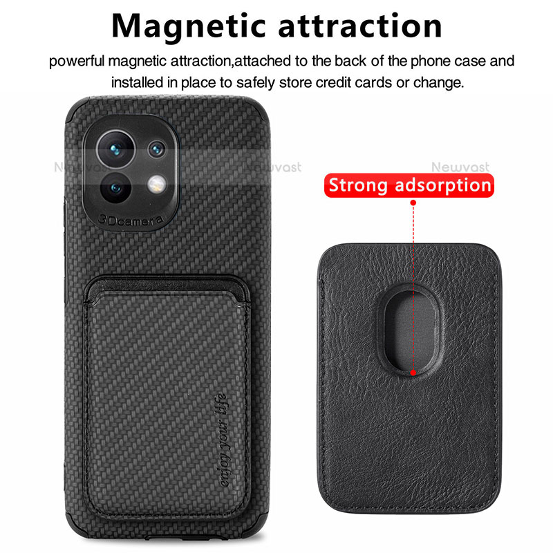 Ultra-thin Silicone Gel Soft Case Cover with Magnetic A05 for Xiaomi Mi 11 Lite 4G