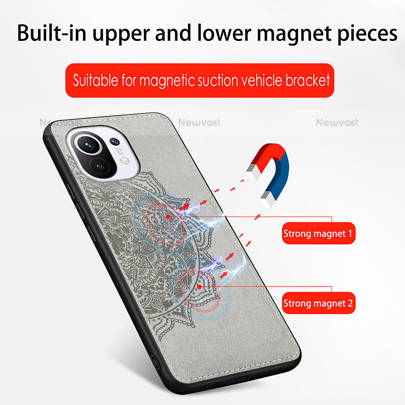 Ultra-thin Silicone Gel Soft Case Cover with Magnetic A07 for Xiaomi Mi 11 Lite 4G