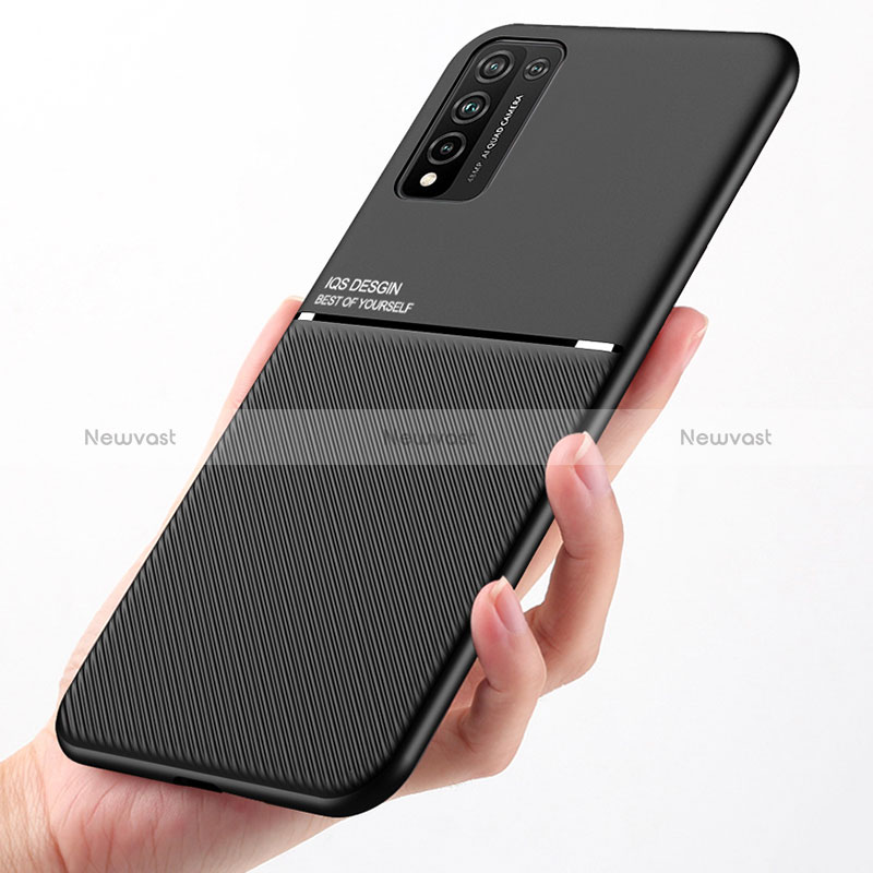 Ultra-thin Silicone Gel Soft Case Cover with Magnetic D01 for Huawei Honor 10X Lite Black