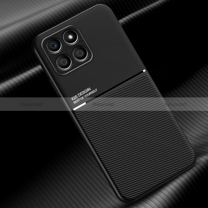 Ultra-thin Silicone Gel Soft Case Cover with Magnetic D01 for Huawei Honor 70 Lite 5G Black