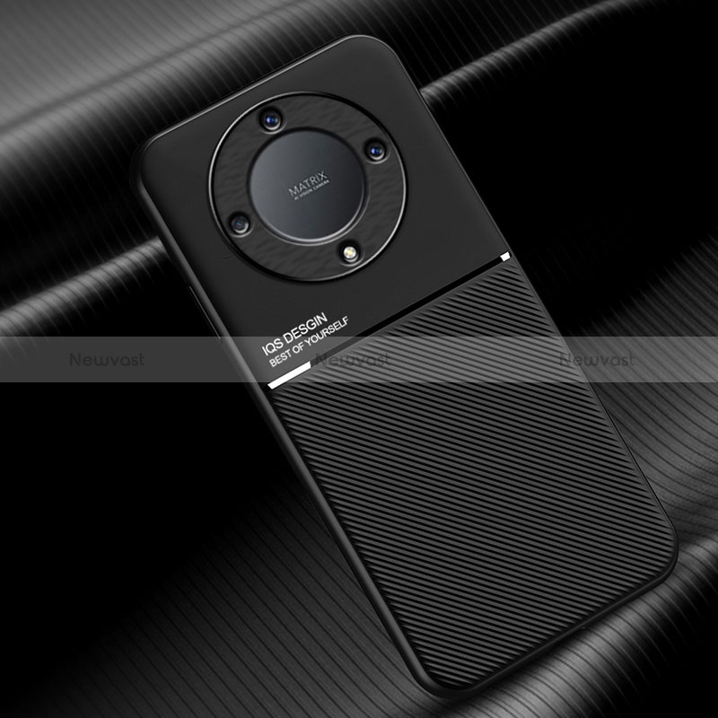 Ultra-thin Silicone Gel Soft Case Cover with Magnetic D01 for Huawei Honor Magic5 Lite 5G Black