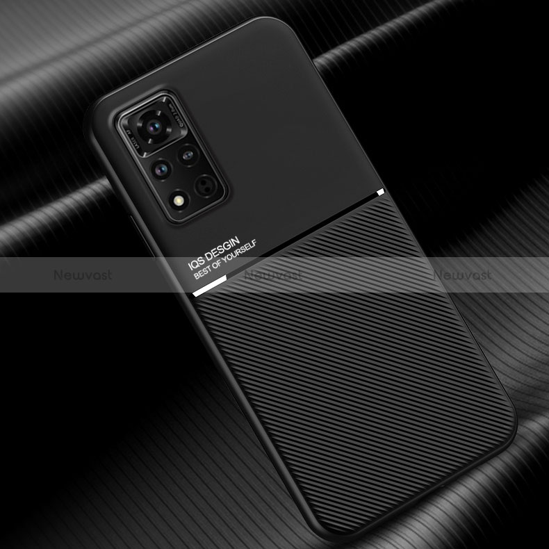 Ultra-thin Silicone Gel Soft Case Cover with Magnetic D01 for Huawei Honor V40 5G Black