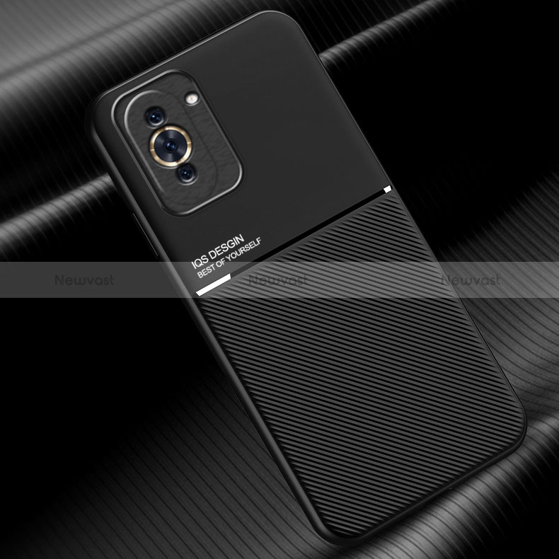 Ultra-thin Silicone Gel Soft Case Cover with Magnetic D01 for Huawei Nova 10 Black