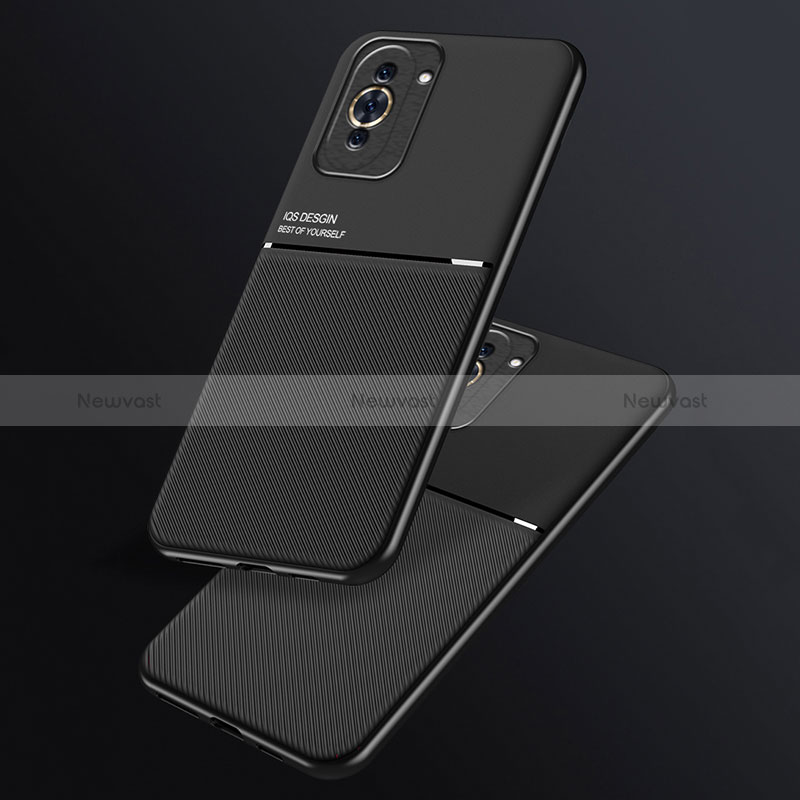 Ultra-thin Silicone Gel Soft Case Cover with Magnetic D01 for Huawei Nova 10 Pro Black