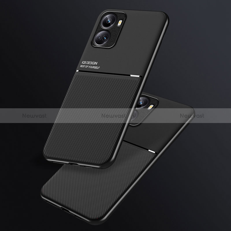 Ultra-thin Silicone Gel Soft Case Cover with Magnetic D01 for Huawei Nova 10 SE Black