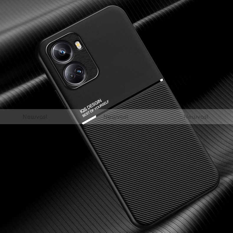 Ultra-thin Silicone Gel Soft Case Cover with Magnetic D01 for Huawei Nova 10 SE Black