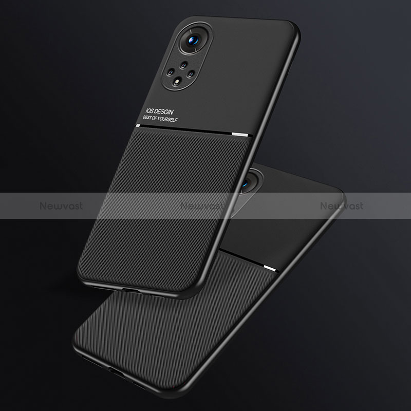 Ultra-thin Silicone Gel Soft Case Cover with Magnetic D01 for Huawei Nova 9 Black