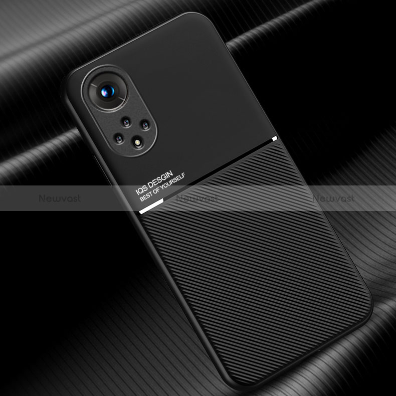 Ultra-thin Silicone Gel Soft Case Cover with Magnetic D01 for Huawei Nova 9 Black