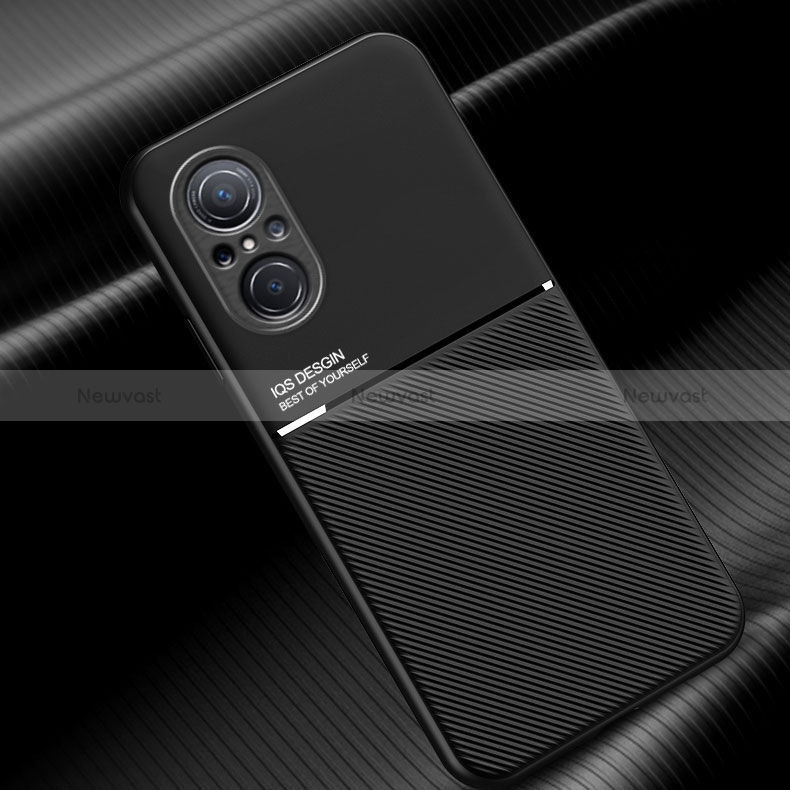 Ultra-thin Silicone Gel Soft Case Cover with Magnetic D01 for Huawei Nova 9 SE Black