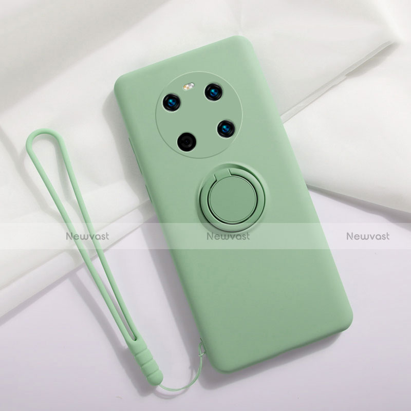 Ultra-thin Silicone Gel Soft Case Cover with Magnetic Finger Ring Stand A01 for Huawei Mate 40