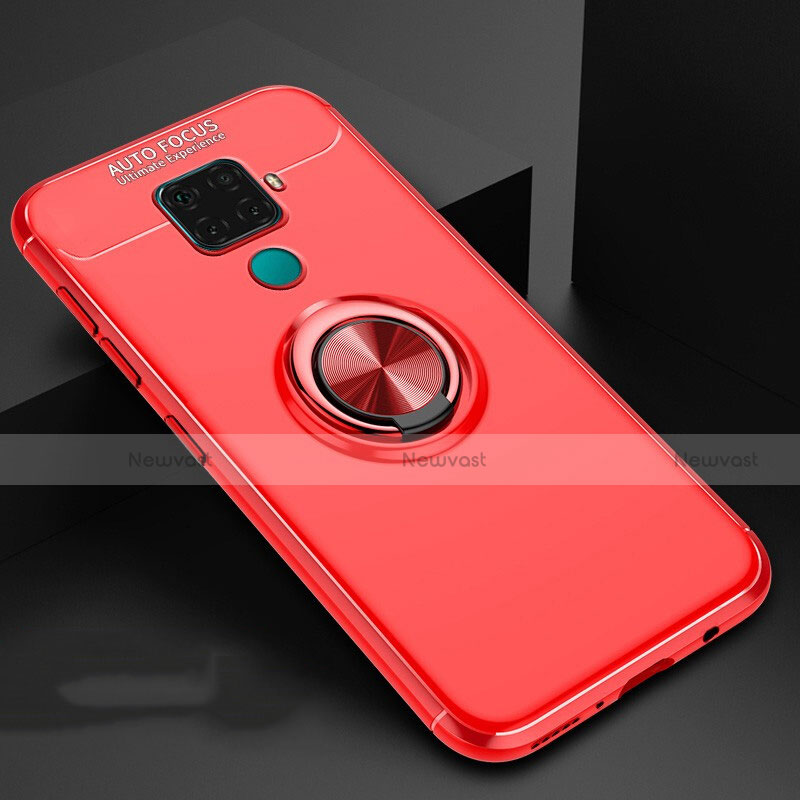 Ultra-thin Silicone Gel Soft Case Cover with Magnetic Finger Ring Stand A01 for Huawei Nova 5i Pro