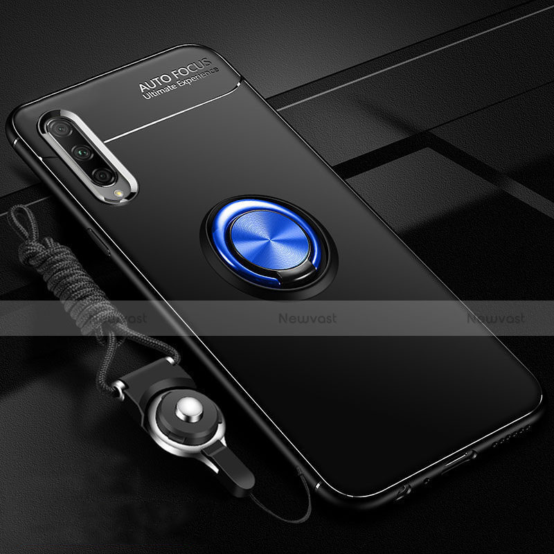 Ultra-thin Silicone Gel Soft Case Cover with Magnetic Finger Ring Stand A01 for Huawei P Smart Pro (2019)