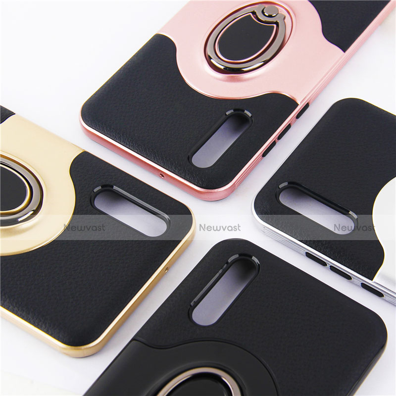 Ultra-thin Silicone Gel Soft Case Cover with Magnetic Finger Ring Stand A01 for Huawei P20