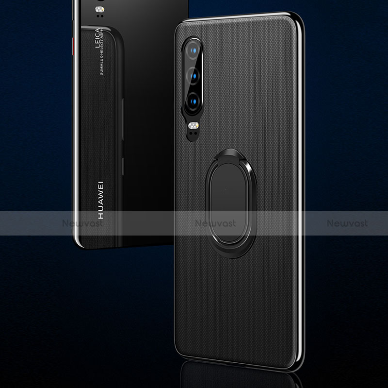 Ultra-thin Silicone Gel Soft Case Cover with Magnetic Finger Ring Stand A01 for Huawei P30