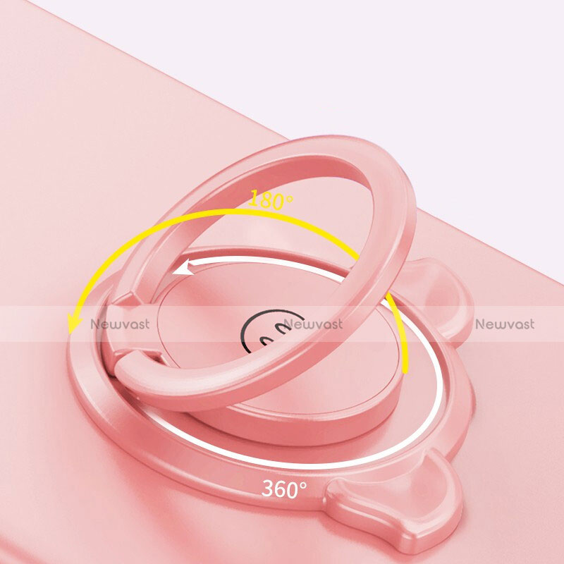 Ultra-thin Silicone Gel Soft Case Cover with Magnetic Finger Ring Stand A01 for Huawei P30 Lite