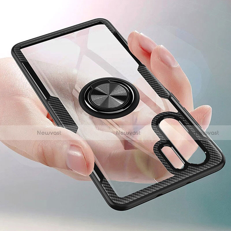 Ultra-thin Silicone Gel Soft Case Cover with Magnetic Finger Ring Stand A01 for Huawei P30 Pro New Edition