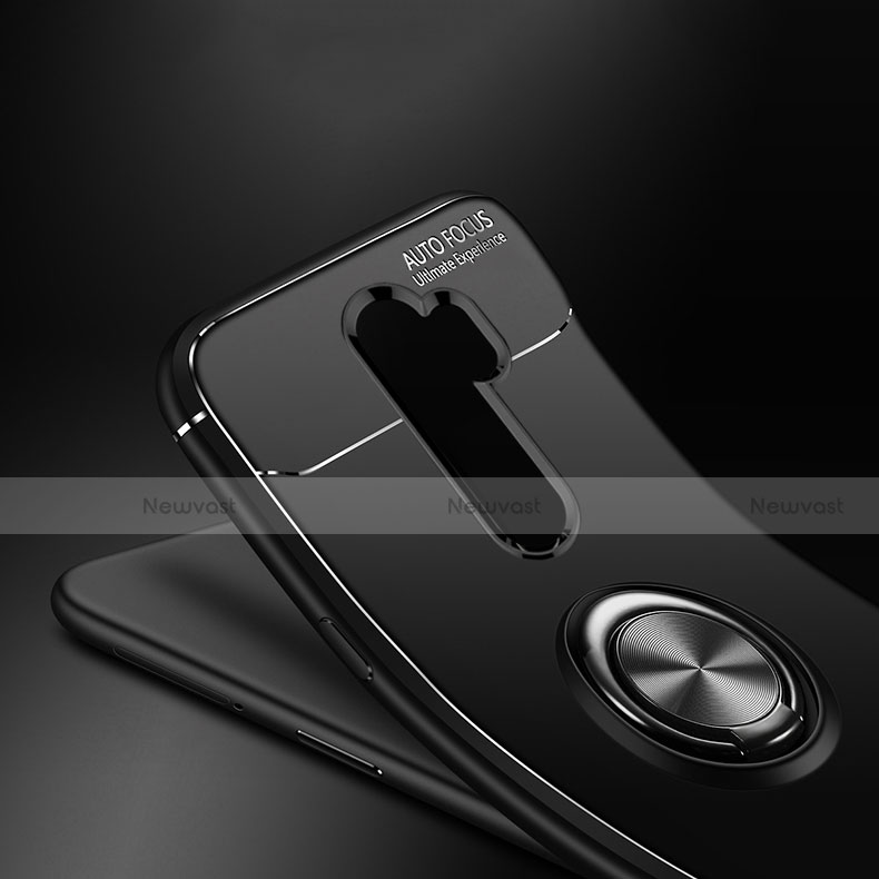Ultra-thin Silicone Gel Soft Case Cover with Magnetic Finger Ring Stand A01 for Oppo A9 (2020)