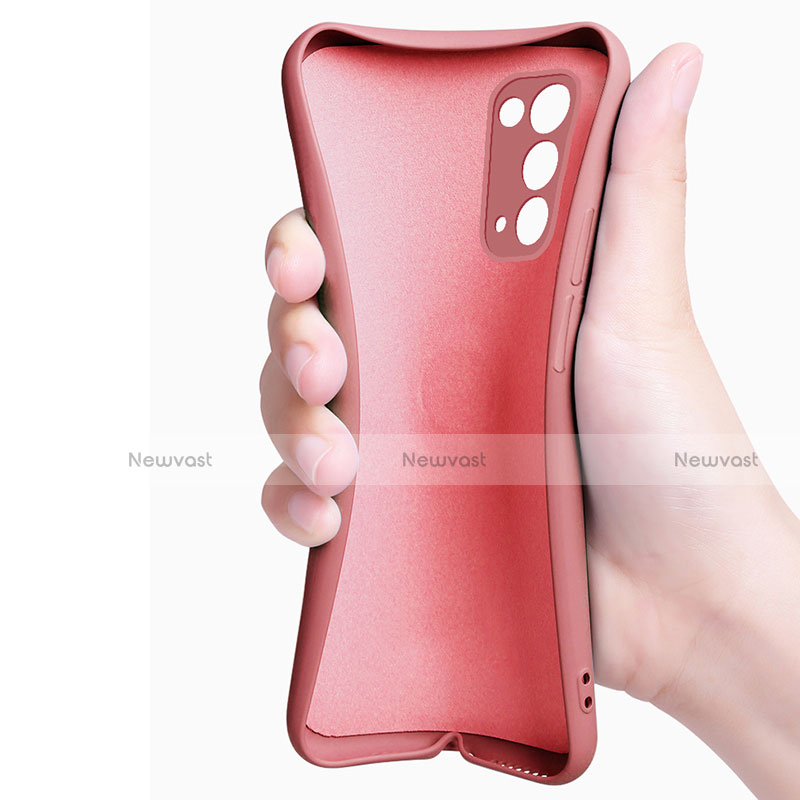 Ultra-thin Silicone Gel Soft Case Cover with Magnetic Finger Ring Stand A01 for Oppo Find X3 Lite 5G