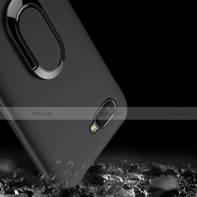 Ultra-thin Silicone Gel Soft Case Cover with Magnetic Finger Ring Stand A01 for Oppo R17 Neo