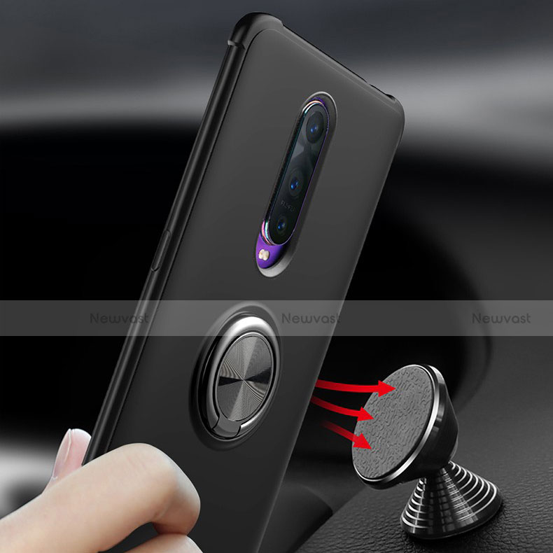 Ultra-thin Silicone Gel Soft Case Cover with Magnetic Finger Ring Stand A01 for Oppo R17 Pro