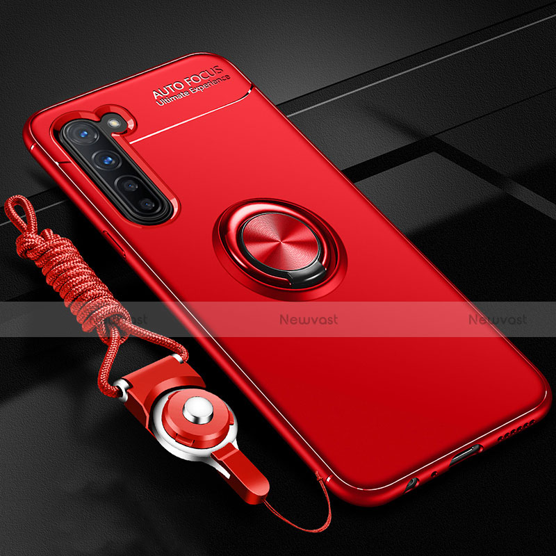 Ultra-thin Silicone Gel Soft Case Cover with Magnetic Finger Ring Stand A01 for Oppo Reno3