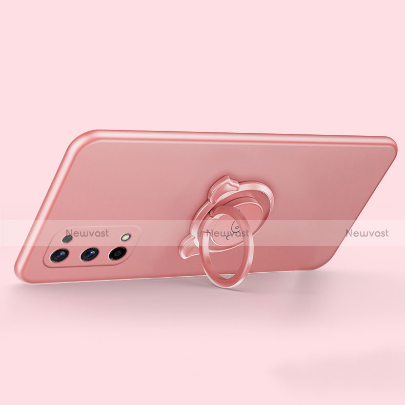 Ultra-thin Silicone Gel Soft Case Cover with Magnetic Finger Ring Stand A01 for Realme V15 5G