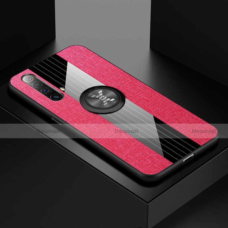 Ultra-thin Silicone Gel Soft Case Cover with Magnetic Finger Ring Stand A01 for Realme X50t 5G