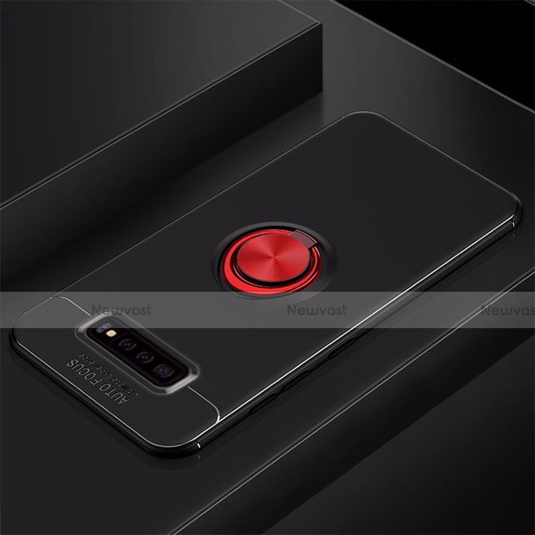 Ultra-thin Silicone Gel Soft Case Cover with Magnetic Finger Ring Stand A01 for Samsung Galaxy S10