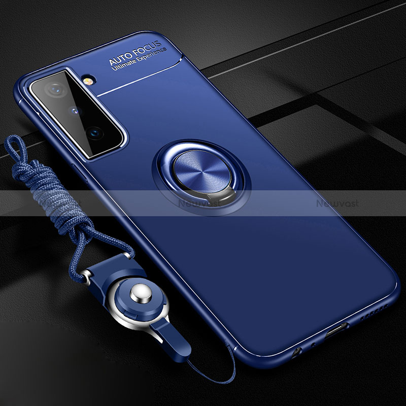 Ultra-thin Silicone Gel Soft Case Cover with Magnetic Finger Ring Stand A01 for Samsung Galaxy S24 5G