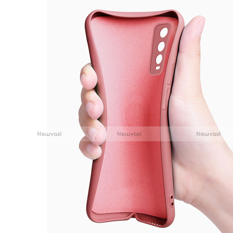 Ultra-thin Silicone Gel Soft Case Cover with Magnetic Finger Ring Stand A01 for Vivo Y20s