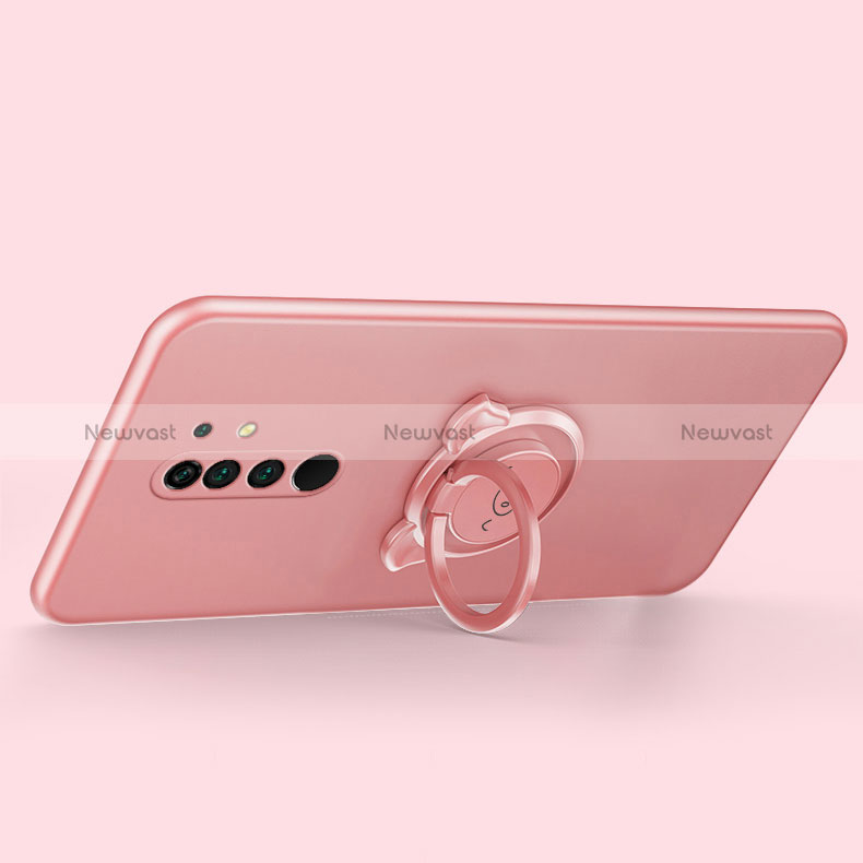 Ultra-thin Silicone Gel Soft Case Cover with Magnetic Finger Ring Stand A01 for Xiaomi Poco M2