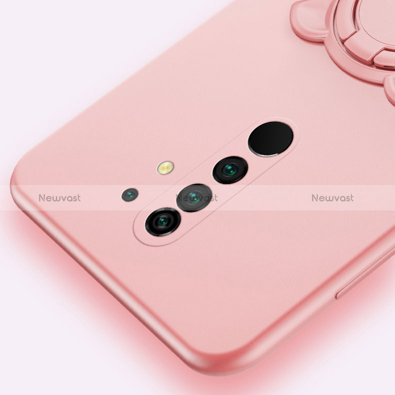 Ultra-thin Silicone Gel Soft Case Cover with Magnetic Finger Ring Stand A01 for Xiaomi Poco M2