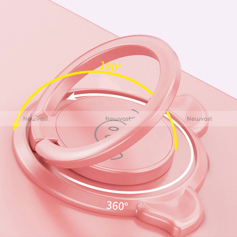 Ultra-thin Silicone Gel Soft Case Cover with Magnetic Finger Ring Stand A01 for Xiaomi Poco M2