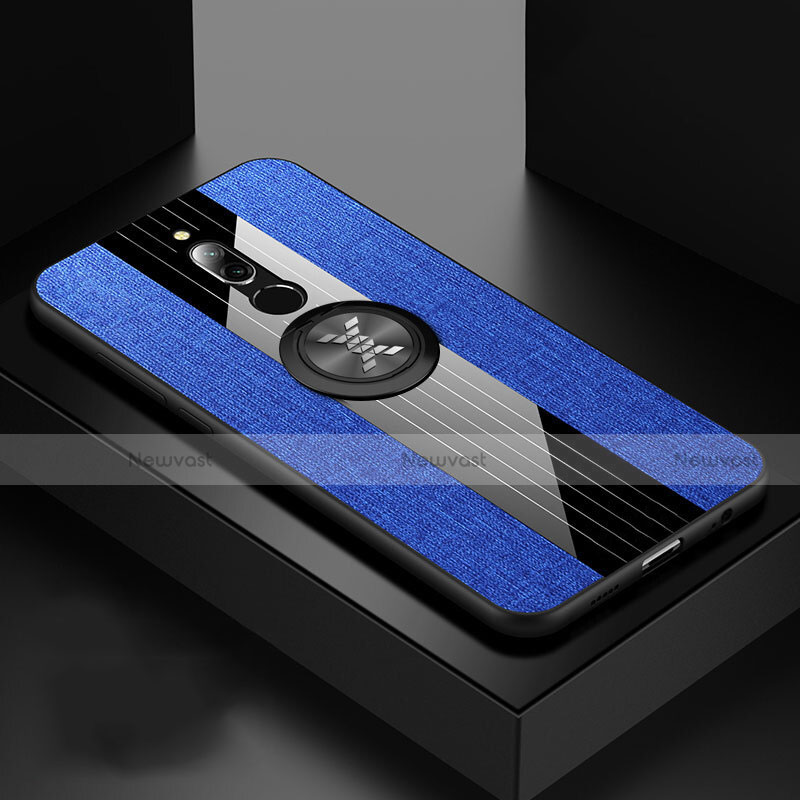 Ultra-thin Silicone Gel Soft Case Cover with Magnetic Finger Ring Stand A01 for Xiaomi Redmi 8