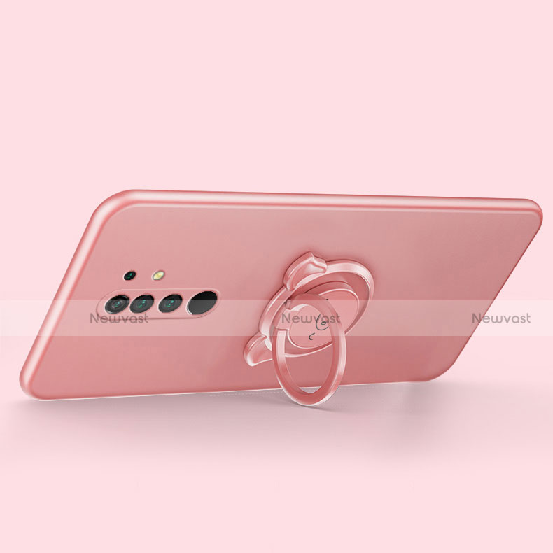 Ultra-thin Silicone Gel Soft Case Cover with Magnetic Finger Ring Stand A01 for Xiaomi Redmi 9