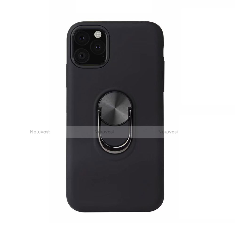 Ultra-thin Silicone Gel Soft Case Cover with Magnetic Finger Ring Stand A02 for Apple iPhone 11 Pro