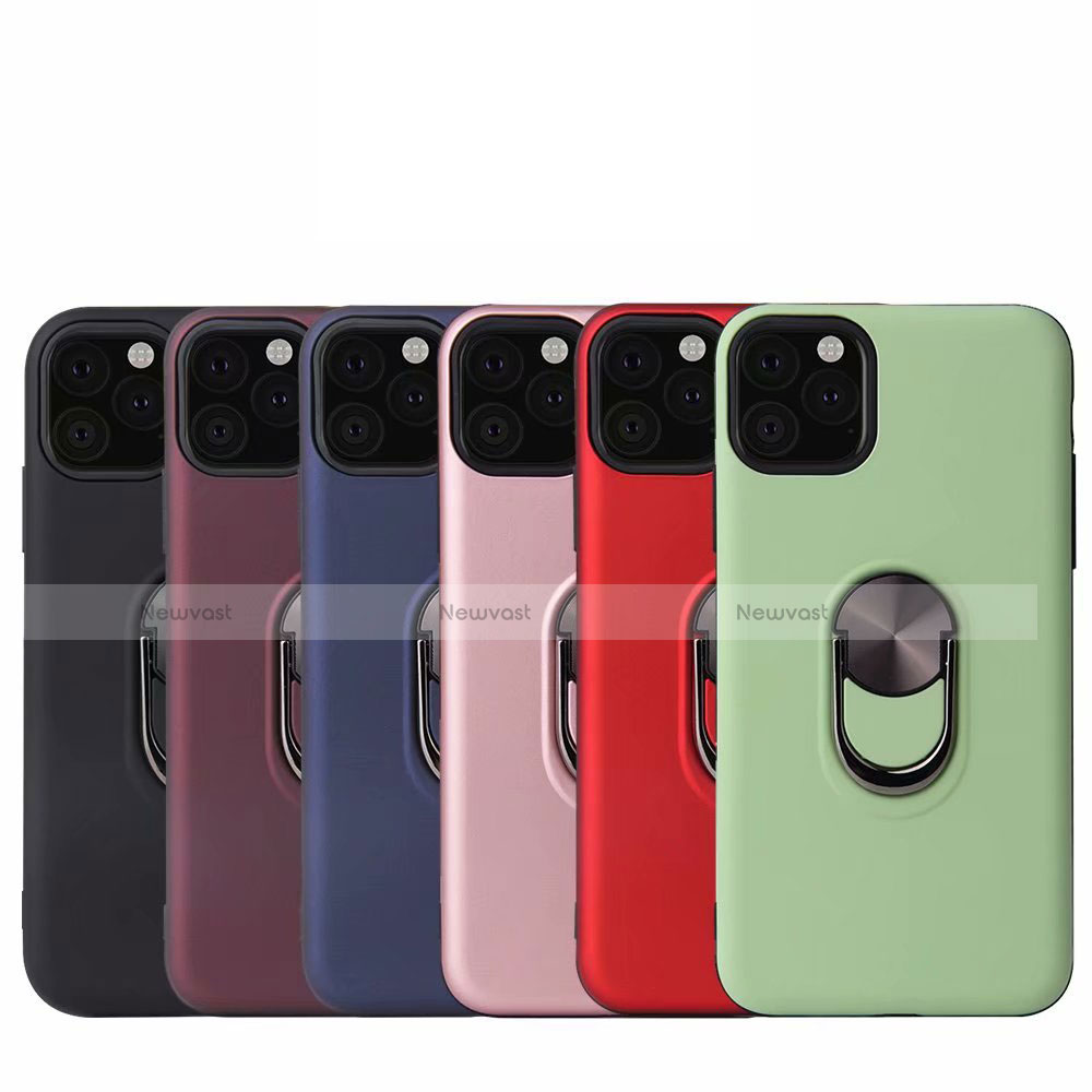 Ultra-thin Silicone Gel Soft Case Cover with Magnetic Finger Ring Stand A02 for Apple iPhone 11 Pro