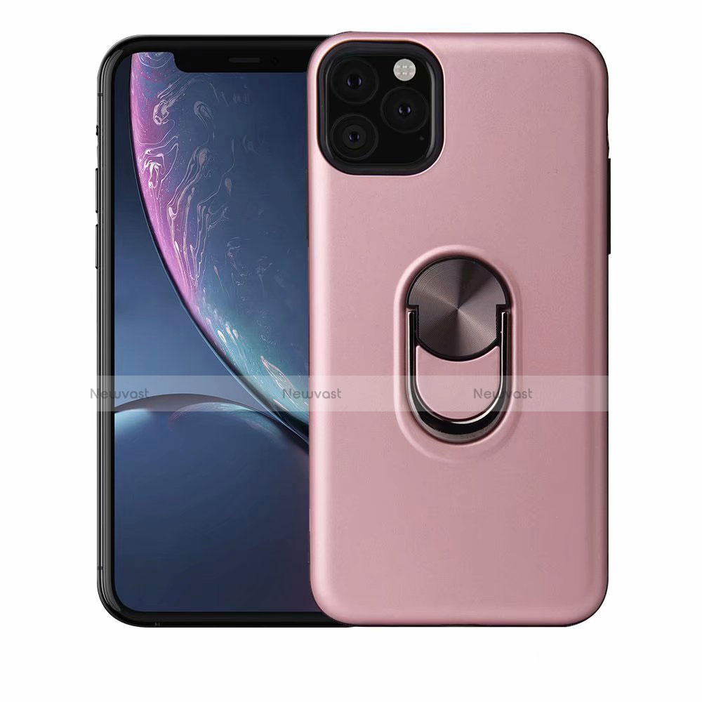 Ultra-thin Silicone Gel Soft Case Cover with Magnetic Finger Ring Stand A02 for Apple iPhone 11 Pro Max