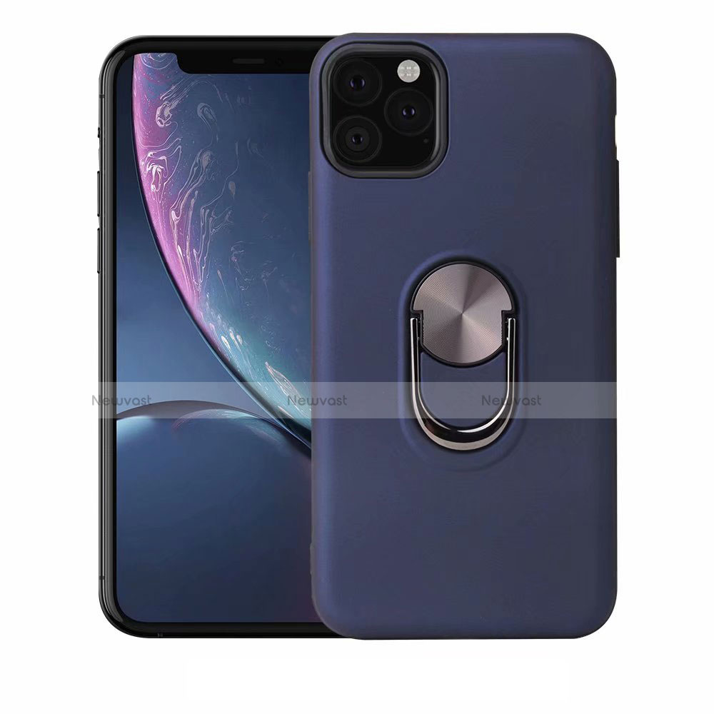 Ultra-thin Silicone Gel Soft Case Cover with Magnetic Finger Ring Stand A02 for Apple iPhone 11 Pro Max